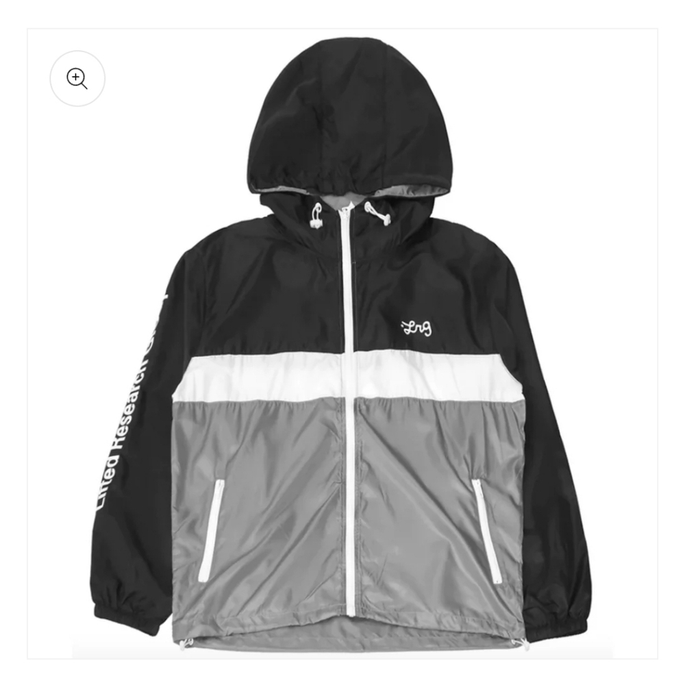 LRG‎ Wind Breaker Zip Up Hoodie Color Block Mens Size M NWT